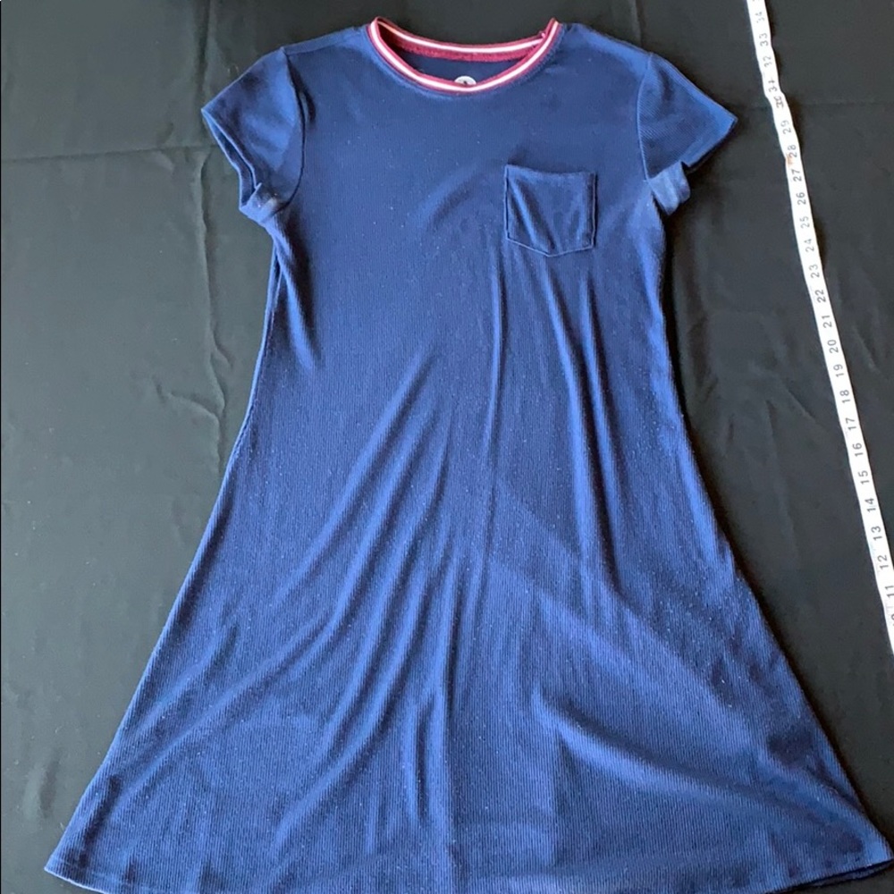 🦋 3/$20 Basic Blue Ribbed Skater Dress